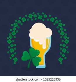 beer glass with clover leaf