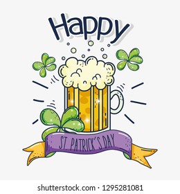 beer glass with clover to st patrick event