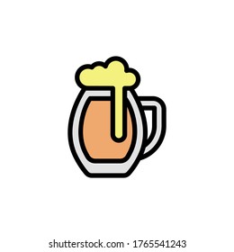 Beer glass colored icon. Simple color element illustration. Beer glass concept outline symbol design from Bar set. Can be used for web and mobile