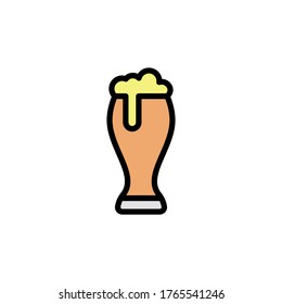 Beer glass colored icon. Simple color element illustration. Beer glass concept outline symbol design from Bar set. Can be used for web and mobile