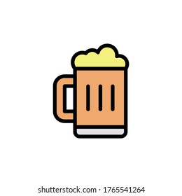 Beer glass colored icon. Simple color element illustration. Beer glass concept outline symbol design from Bar set. Can be used for web and mobile