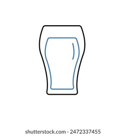 beer glass concept line icon. Simple element illustration. beer glass concept outline symbol design.