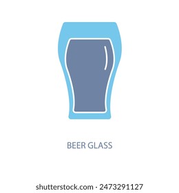 beer glass concept line icon. Simple element illustration. beer glass concept outline symbol design.