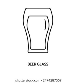 beer glass concept line icon. Simple element illustration. beer glass concept outline symbol design.