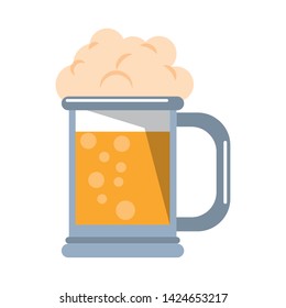 Beer glass cup alcoholic drink isolated cartoon vector illustration graphic design