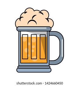 Beer glass cup alcoholic drink isolated cartoon vector illustration graphic design