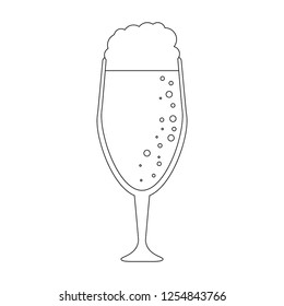 Beer glass cup in black and white