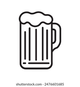 Beer glass cup icon fresh black menu design.