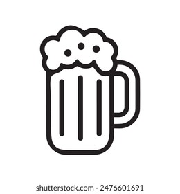 Beer glass cup icon fresh black menu design.