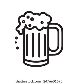 Beer glass cup icon fresh black menu design.