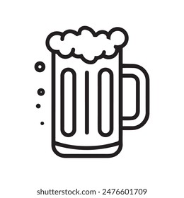 Beer glass cup icon fresh black menu design.