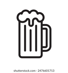 Beer glass cup icon fresh black menu design.