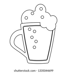 Beer glass cup symbol in black and white