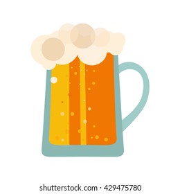 Beer glass cups icons. Beer bottle isolated, label, mug. Oktoberfest beer logo pub. Vector illustration EPS10