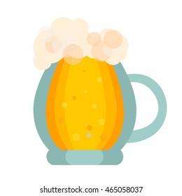 Beer glass cups icons bottle isolated logo. Beer label, mug. Oktoberfest sign pub. Vector illustration EPS10