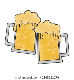 Beer glass cups scribble