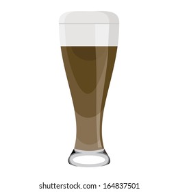 beer glass with dark beer 