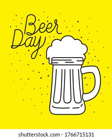 Beer glass design, Festival day pub alcohol bar and drink theme Vector illustration