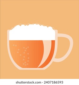 Beer glass design with flat graphics. Vector 2-D graphics