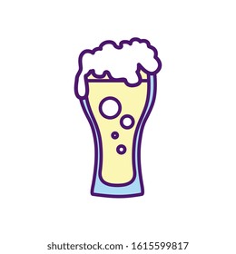 Beer glass design, Pub alcohol bar brewery drink ale and lager theme Vector illustration