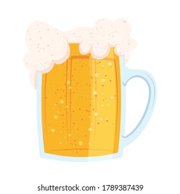 Beer glass design, Pub alcohol bar brewery drink ale and lager theme Vector illustration