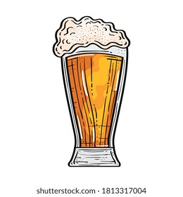 Beer glass design, Pub alcohol bar brewery drink ale and lager theme Vector illustration