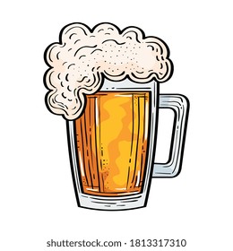 Beer glass design, Pub alcohol bar brewery drink ale and lager theme Vector illustration