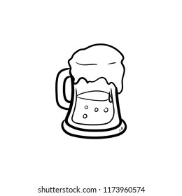 beer glass doodle icon vector 