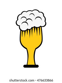 beer glass drink alcohol beverage pub bar icon. Flat and isolated design. Vector illustration