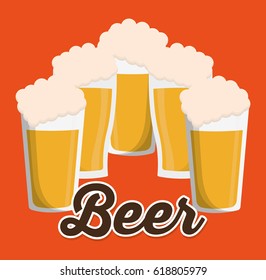Beer glass drink design