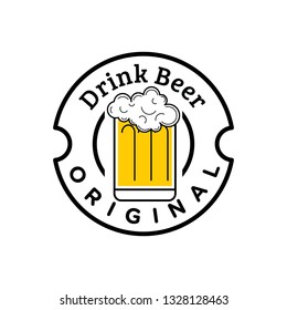 beer glass emblem logo design inspiration, clip art vector