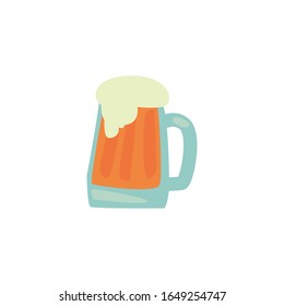 Beer glass fill style icon design, Pub alcohol bar brewery drink ale and lager theme Vector illustration
