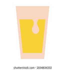 Beer glass flat icon on white background