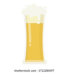 Beer glass flat illustration. Beer vector icon.
