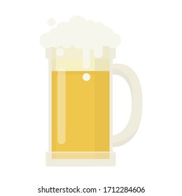Beer glass flat illustration. Beer vector icon.