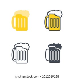 Beer glass flat line icon