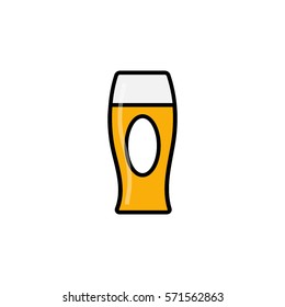 Beer glass flat line icon