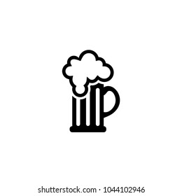 Beer Glass. Flat Vector Icon. Simple black symbol on white background