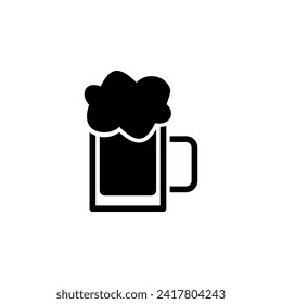 Beer glass flat vector icon. Simple solid symbol isolated on white background