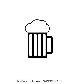 Bier Glass flach Vektorsymbol. Einfaches solides Symbol einzeln auf weißem Hintergrund