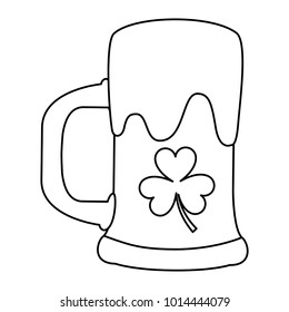 beer glass foam and clover outline