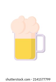beer glass with foam icon isolated