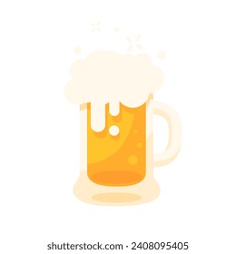 Beer in a glass with beer foam St. Patrick's Day Celebration Elements