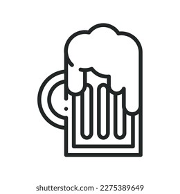 beer glass food line isolated icon
