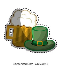 beer glass with foth and st patrick hat