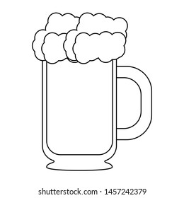 beer glass fresh alcoholic drink cartoon vector illustration graphic design