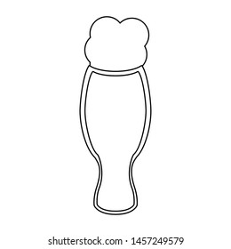 beer glass fresh alcoholic drink cartoon vector illustration graphic design