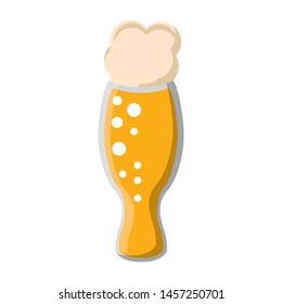 beer glass fresh alcoholic drink cartoon vector illustration graphic design
