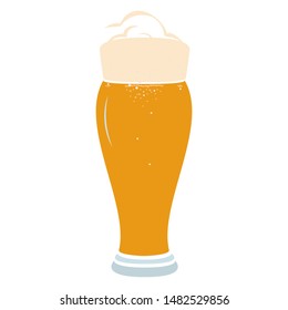 Beer glass icon. Alcohol concept. Flat colorful pattern elements. Symbol of Oktoberfest. Logo Lager beer isolated Design. Vector illustration.