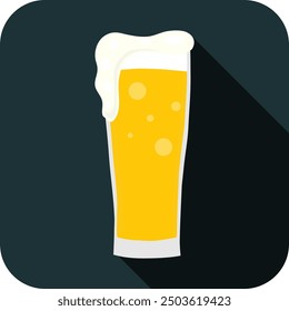 Beer glass, beer glass icon, craft beer. Vector, cartoon illustration. Vector.